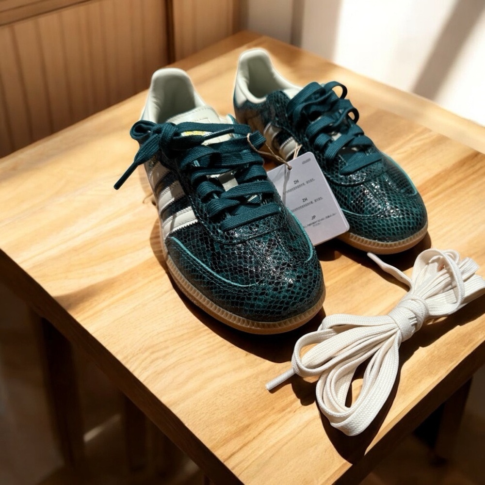 NWT Adidas Samba OG Snakeskin Collegiate Green Women's, US 6